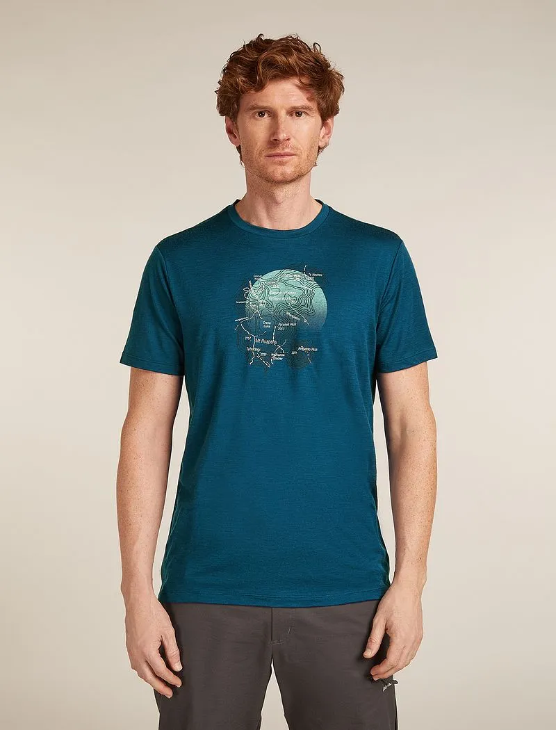 Icebreaker Merino 150 Tech Lite Short Sleeve T-Shirt Ruapehu Round - Man - Atlantis - Size XL sold by Icebreaker