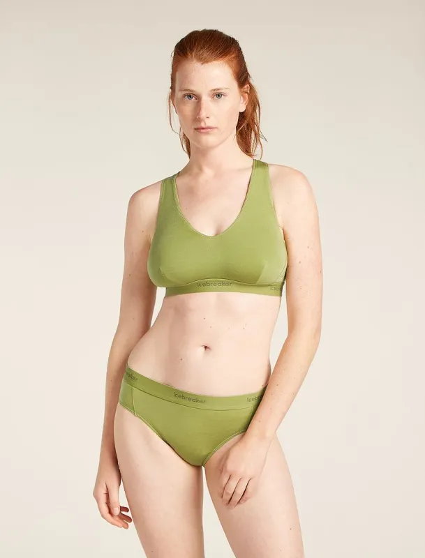 Icebreaker Merino Blend 125 Cool-Lite™ Sprite Racerback Bra - Woman - Olive - Size XL sold by Icebreaker