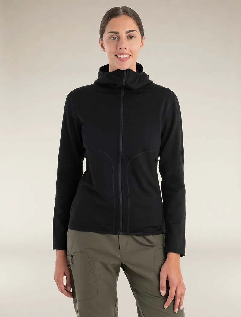 Icebreaker Merino 560 Realfleece™ Elemental Long Sleeve Zip Hoodie - Woman - Black - Size L sold by Icebreaker
