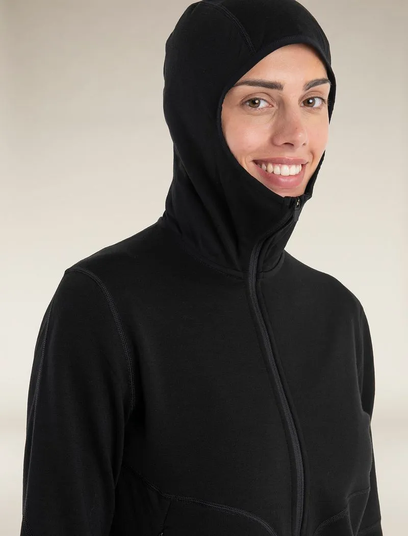 Icebreaker Merino 560 Realfleece™ Elemental Long Sleeve Zip Hoodie - Woman - Black - Size L sold by Icebreaker product image thumbnail 4