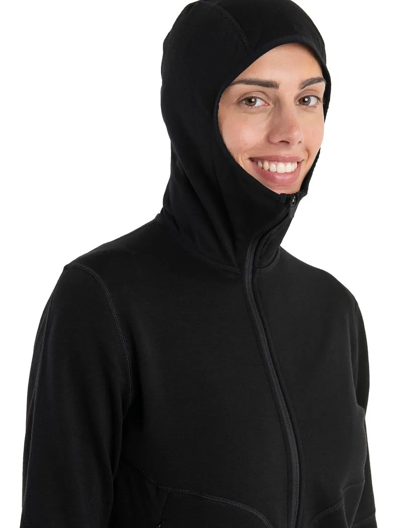 Icebreaker Merino 560 Realfleece™ Elemental Long Sleeve Zip Hoodie - Woman - Black - Size L sold by Icebreaker product image thumbnail 5