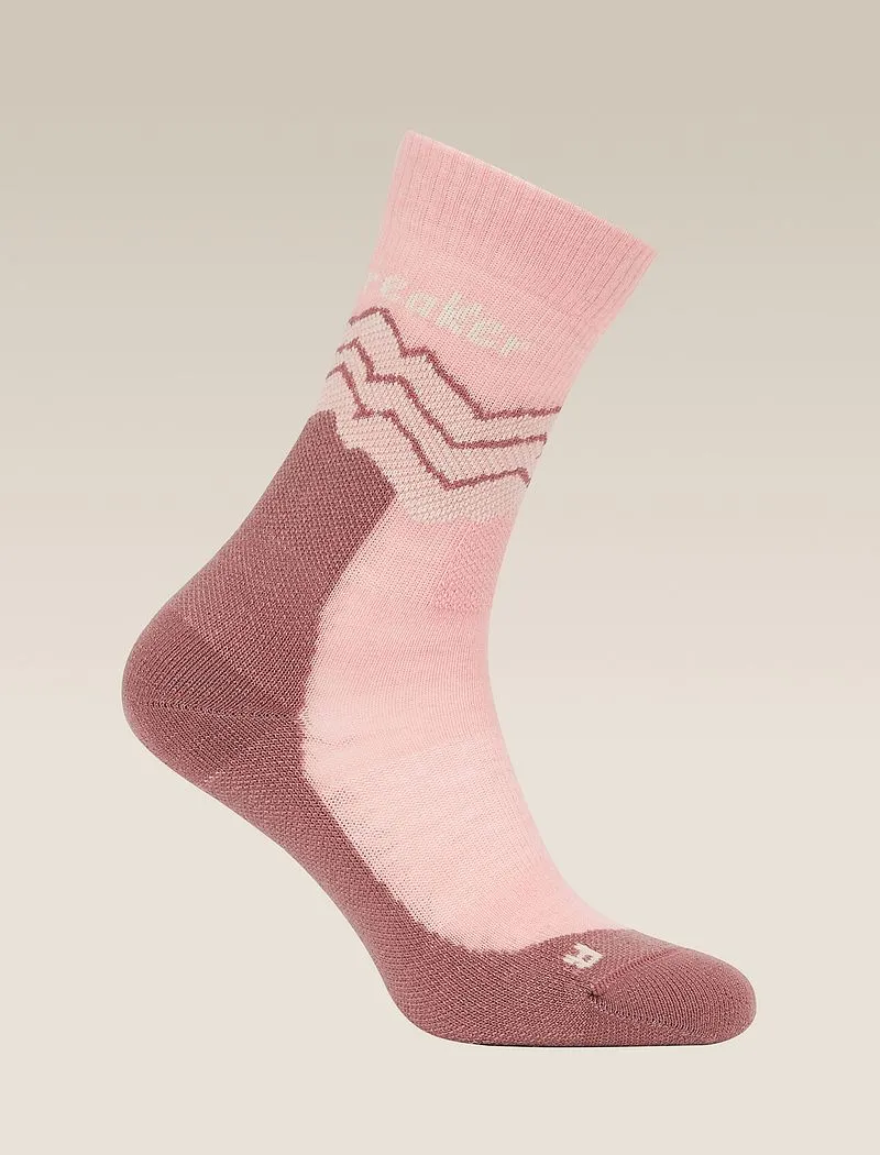 Icebreaker Merino Hike+ Medium Crew Socks Across the Peaks - Woman - Blush/summit - Size S sold by Icebreaker product image thumbnail 2