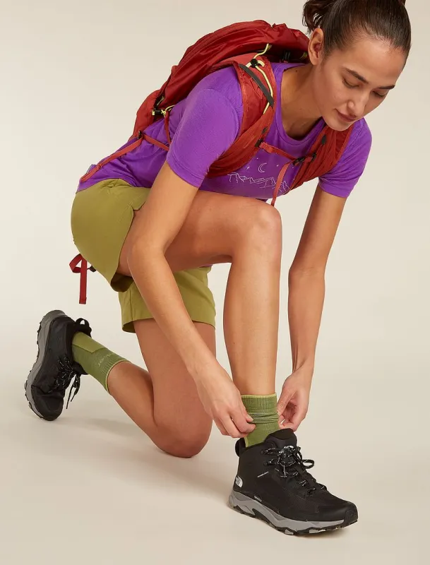 Icebreaker Merino Hike+ Light Crew Socks - Woman - Sphagnum/olive - Size M sold by Icebreaker