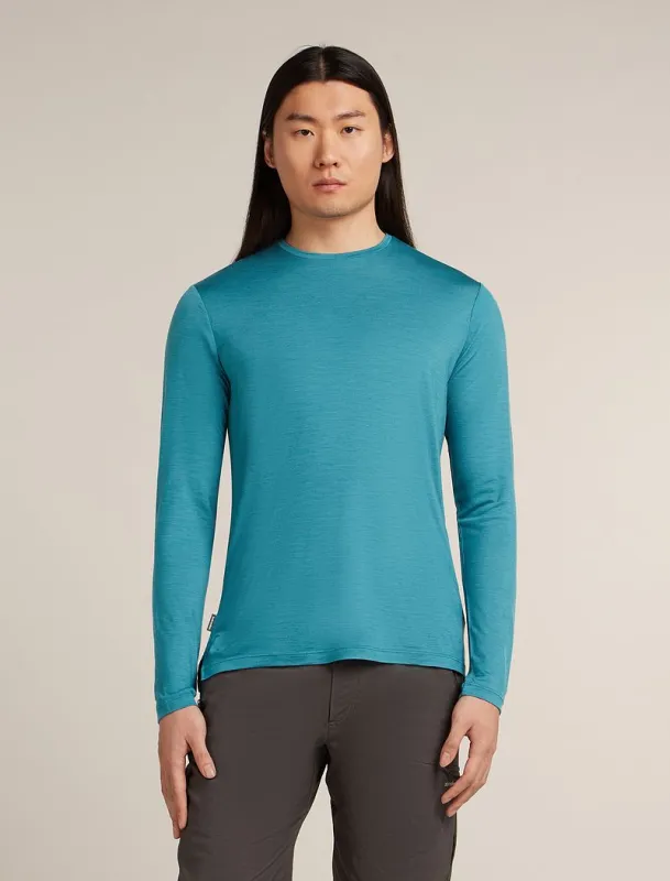 Icebreaker Merino Blend 125 Cool-Lite™ Sphere Long Sleeve T-Shirt - Man - Topaz - Size M made by Icebreaker