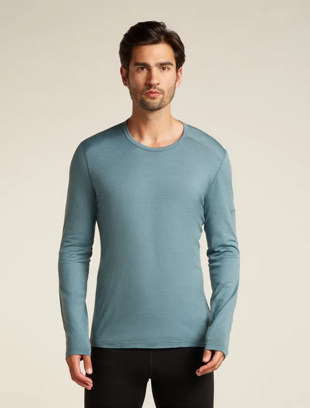Icebreaker Merino 200 Oasis Long Sleeve Crew Thermal Top - Man - Blue Ash - Size XXXL sold by Icebreaker