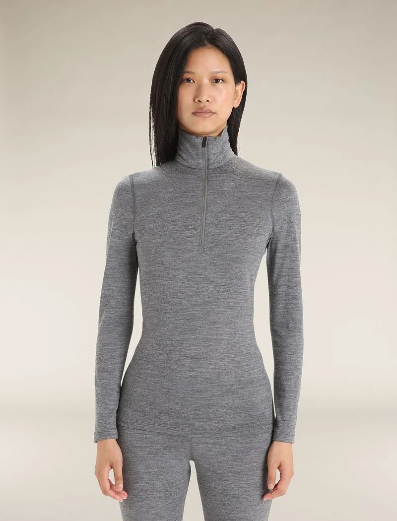 Icebreaker Merino 200 Oasis Long Sleeve Half Zip Thermal Top - Woman - Gritstone Heather - Size S sold by Icebreaker