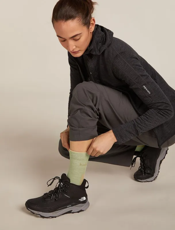 Icebreaker Merino Hike+ Light Crew Socks - Woman - Lichen/sand - Size L sold by Icebreaker
