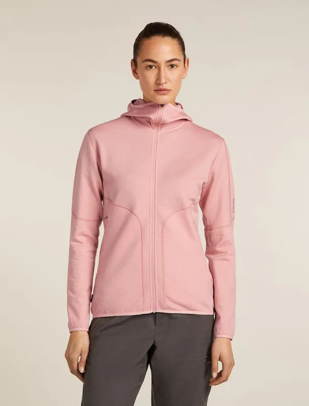 Icebreaker Merino 560 Realfleece™ Elemental Long Sleeve Zip Hoodie - Woman - Blush - Size L sold by Icebreaker