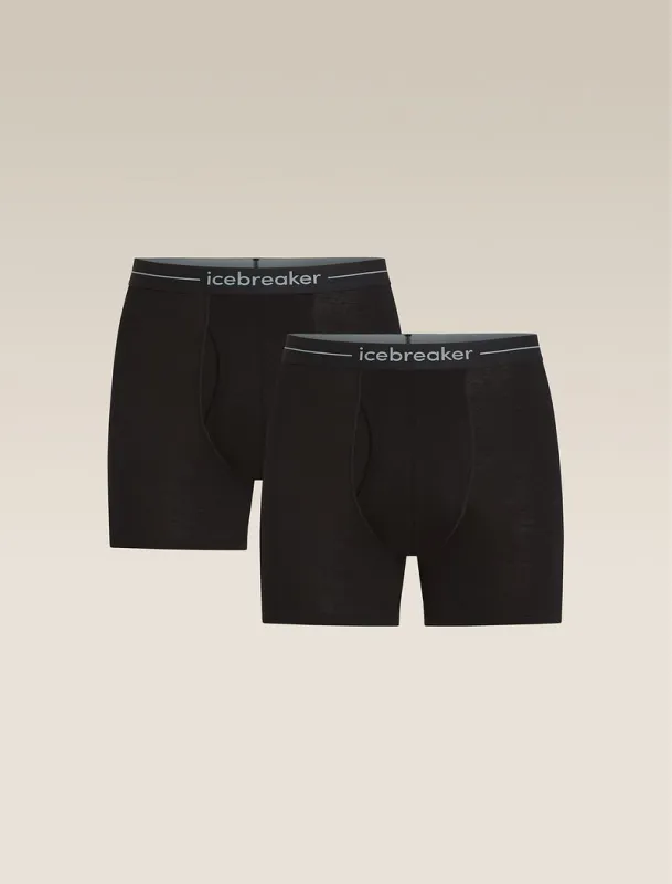Icebreaker Merino 150 Anatomica Boxers wFly 2 Pack - Man - Black - Size S sold by Icebreaker
