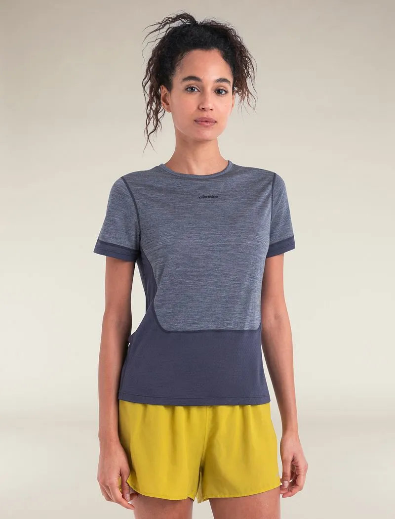 Icebreaker Merino Blend 125 ZoneKnit™ Energy Wind Short Sleeve T-Shirt - Woman - Graphite/graphite Heather - Size XS sold by Icebreaker