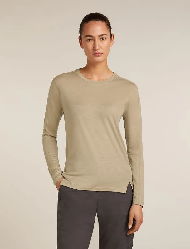 Icebreaker 150 MerinoFine™ Ace Long Sleeve T-Shirt - Woman - Flagstone - Size XS sold by Icebreaker