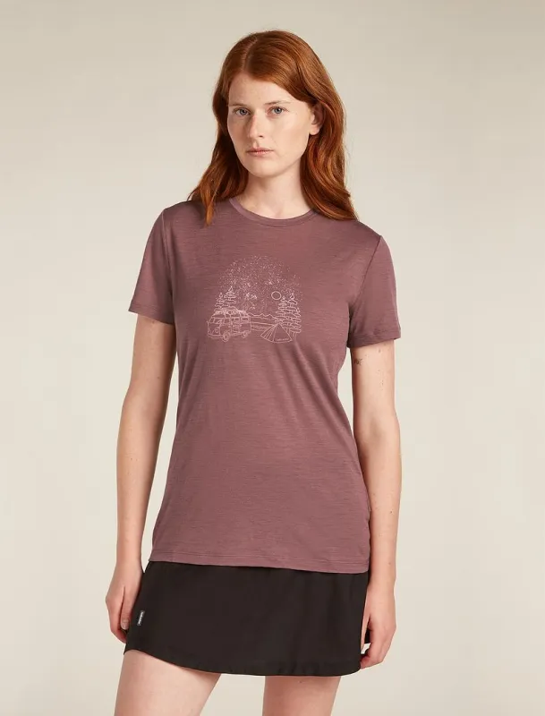 Icebreaker Merino 150 Tech Lite III T-Shirt Van Camp - Woman - Carob - Size S sold by Icebreaker