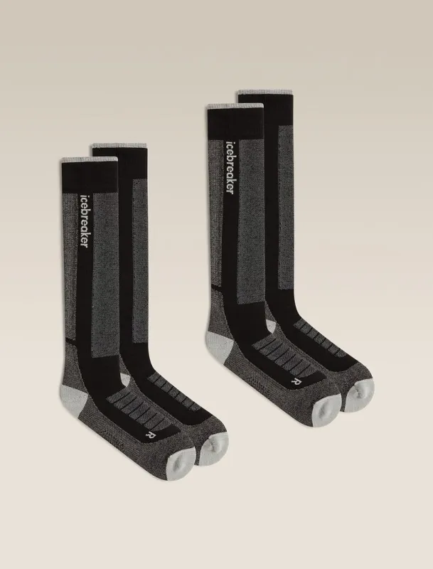 Icebreaker Merino Blend Ski+ Medium Over The Calf 2 Pack Socks - Man - Black/ether - Size S sold by Icebreaker