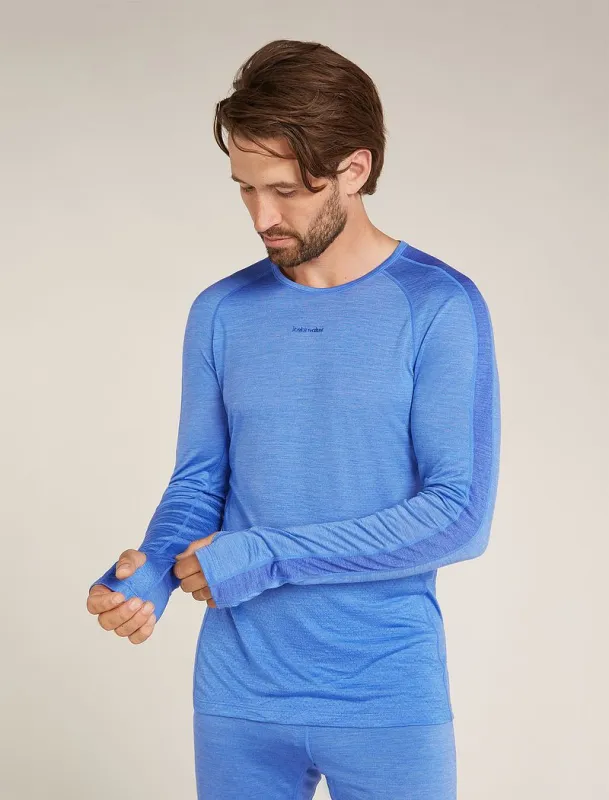 Icebreaker 125 ZoneKnit™ Long Sleeve Crew Thermal Top - Man - Baja/brilliant - Size S sold by Icebreaker