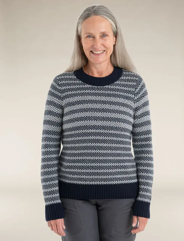 Icebreaker Waypoint Crew Sweater - Woman - Midnight Navy/snow - Size XS sold by Icebreaker