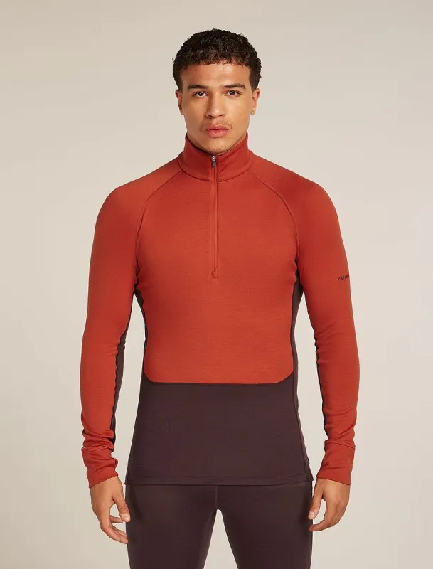 Icebreaker Merino 260 ZoneKnit™ Long Sleeve Half Zip Thermal Top - Man - Java/agate - Size M sold by Icebreaker