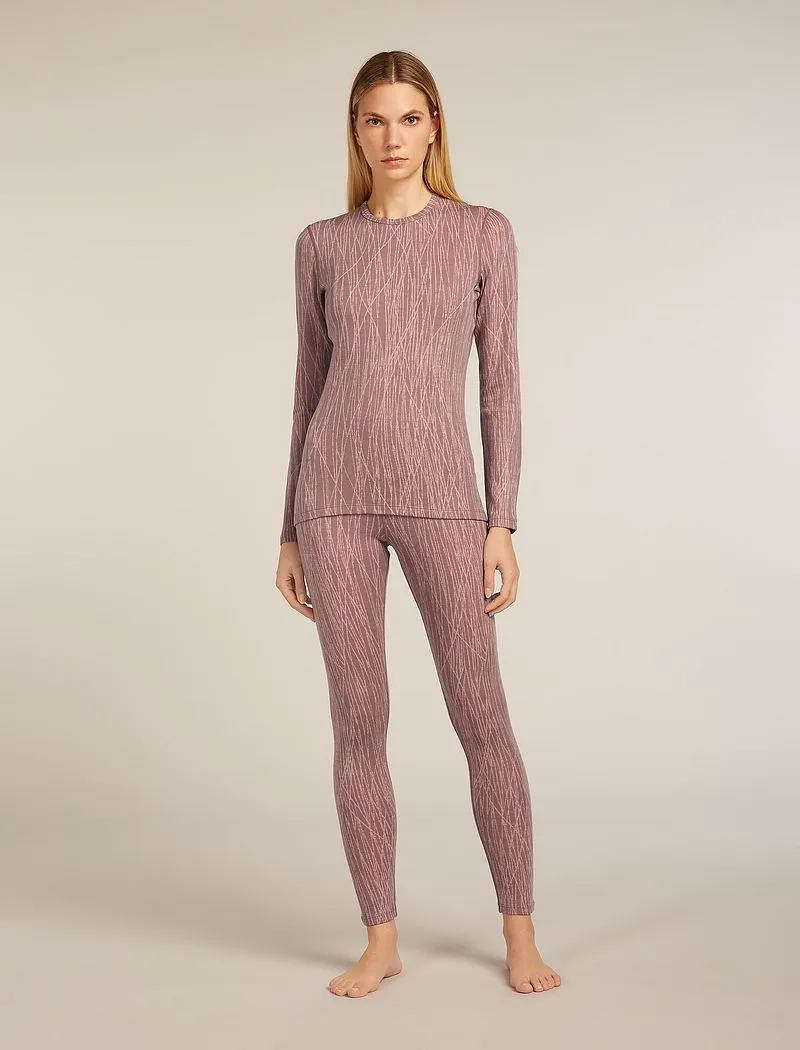 Icebreaker Merino 260 Tech Vertex High Rise Thermal Leggings Delta Lines - Woman - Summit/blush - Size XL sold by Icebreaker product image thumbnail 3