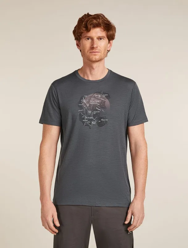 Icebreaker Merino 150 Tech Lite Short Sleeve T-Shirt Ruapehu Round - Man - Obsidian - Size XL sold by Icebreaker