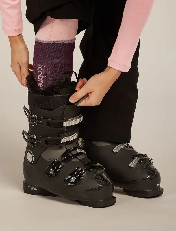 Icebreaker Merino Blend Ski+ Medium Over The Calf Socks Mountain Contour - Woman - Java/blush - Size M sold by Icebreaker