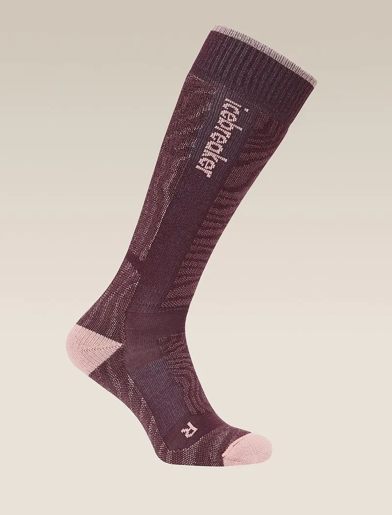 Icebreaker Merino Blend Ski+ Medium Over The Calf Socks Mountain Contour - Woman - Java/blush - Size M sold by Icebreaker product image thumbnail 2