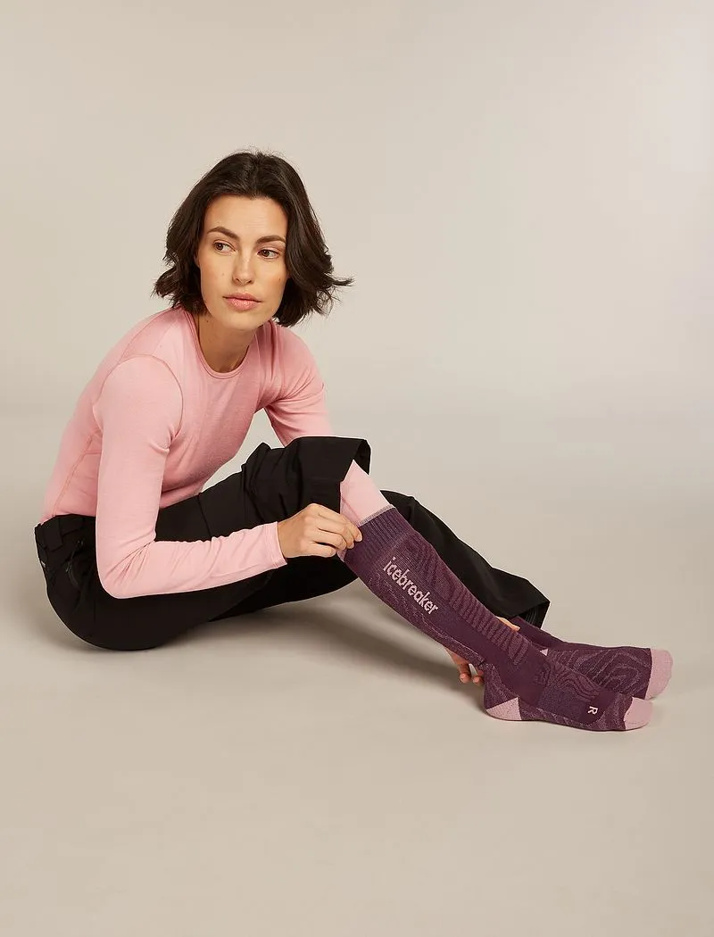 Icebreaker Merino Blend Ski+ Medium Over The Calf Socks Mountain Contour - Woman - Java/blush - Size M sold by Icebreaker product image thumbnail 3