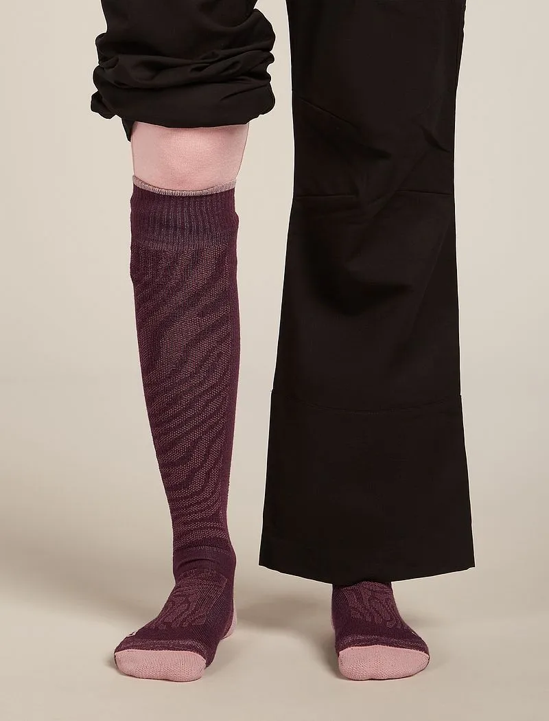 Icebreaker Merino Blend Ski+ Medium Over The Calf Socks Mountain Contour - Woman - Java/blush - Size M sold by Icebreaker product image thumbnail 4