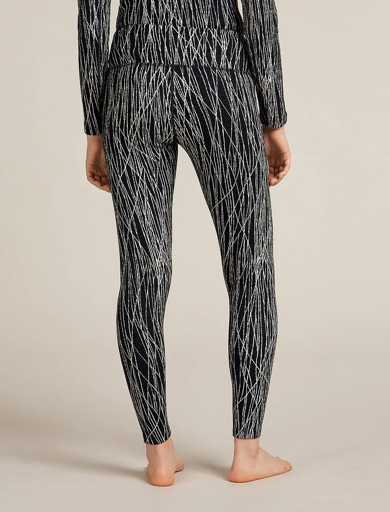 Icebreaker Merino 260 Tech Vertex High Rise Thermal Leggings Delta Lines - Woman - Black/snow - Size S sold by Icebreaker product image thumbnail 2