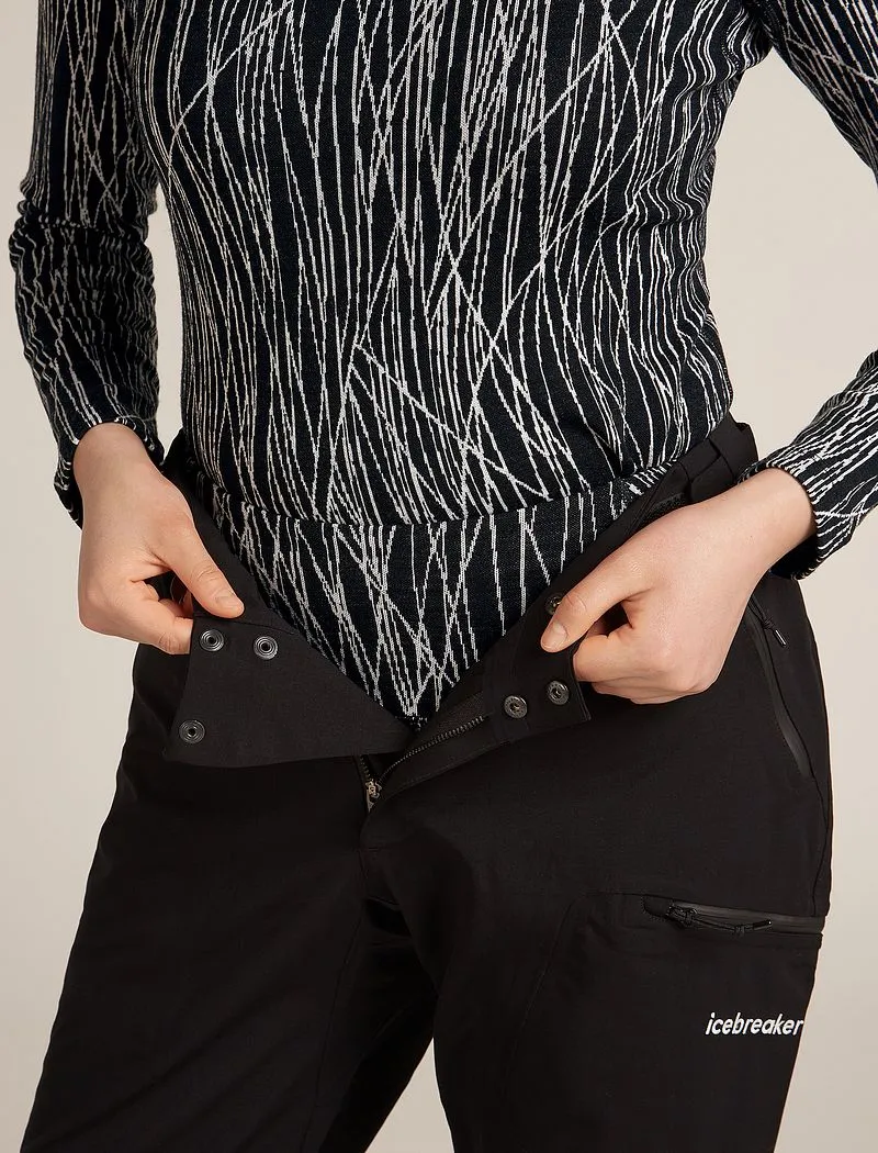 Icebreaker Merino 260 Tech Vertex High Rise Thermal Leggings Delta Lines - Woman - Black/snow - Size S sold by Icebreaker product image thumbnail 4