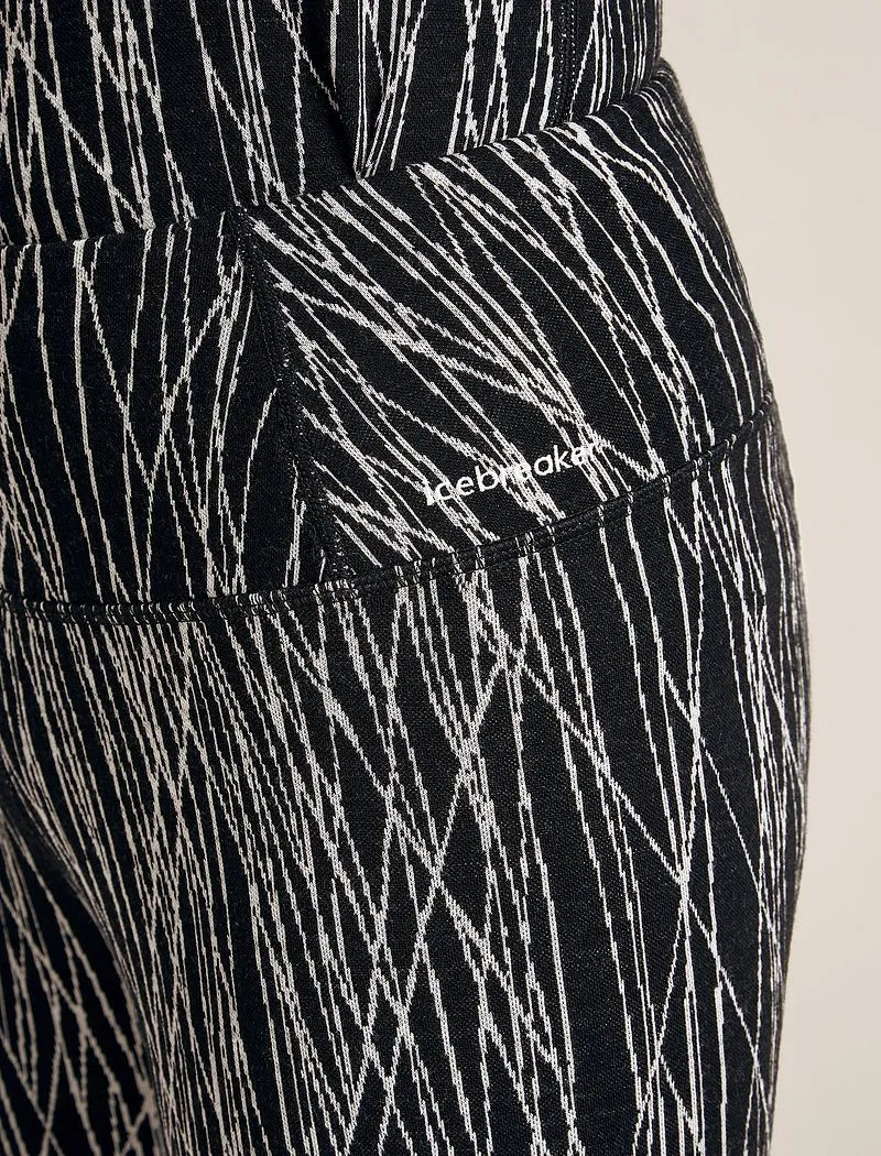 Icebreaker Merino 260 Tech Vertex High Rise Thermal Leggings Delta Lines - Woman - Black/snow - Size S sold by Icebreaker product image thumbnail 5