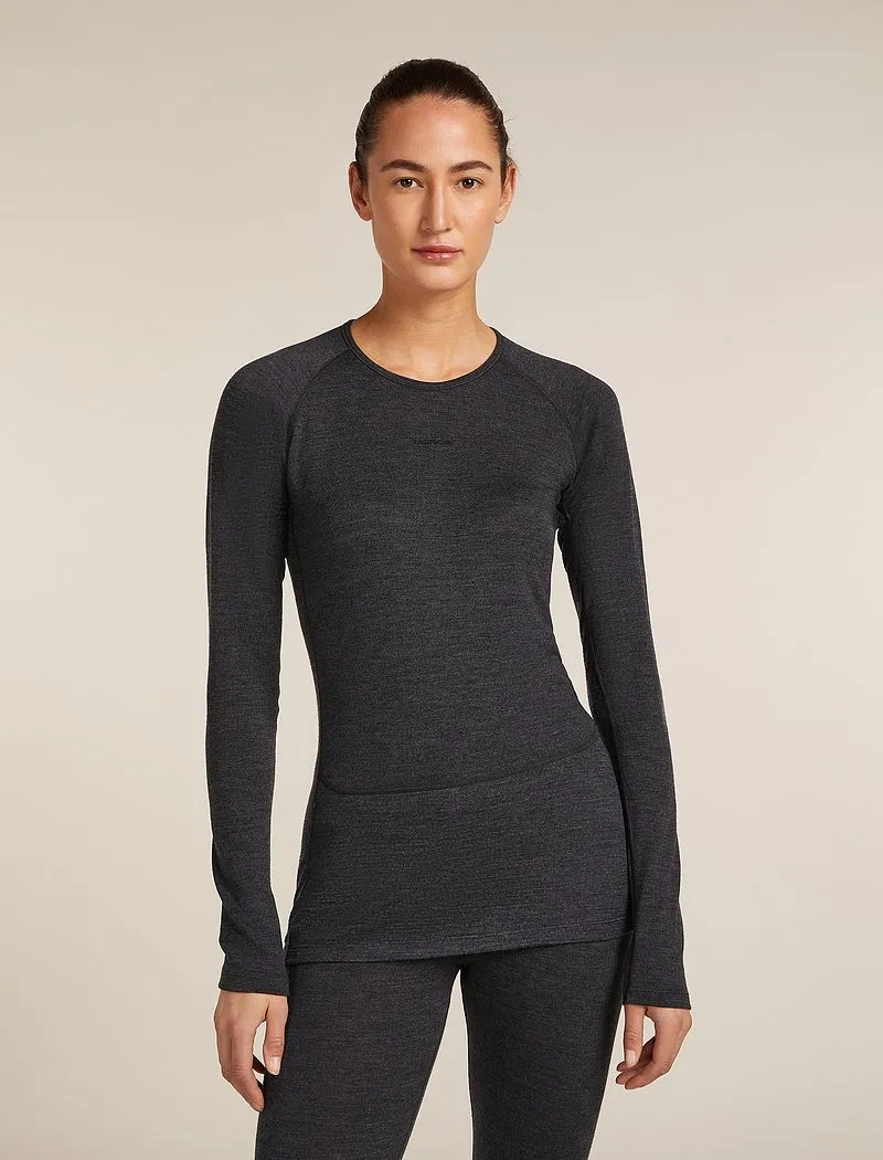 Icebreaker Merino 260 ZoneKnit™ Long Sleeve Crew Thermal Top - Woman - Jet Hthr - Size XL sold by Icebreaker