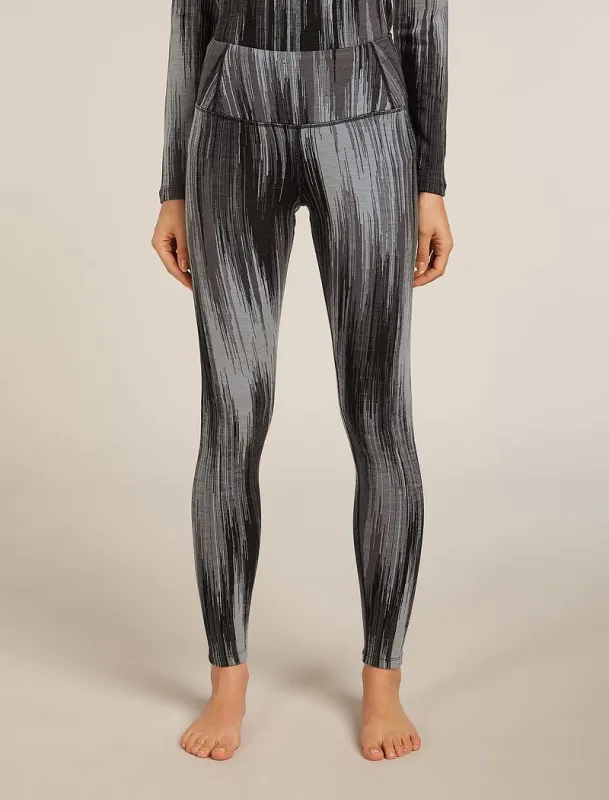 Icebreaker Merino 260 Tech Vertex High Rise Thermal Leggings Peak - Woman - Black/obsidian - Size XL sold by Icebreaker