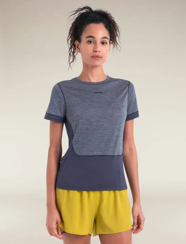 Icebreaker Merino Blend 125 ZoneKnit™ Energy Wind Short Sleeve T-Shirt - Woman - Graphite/graphite Heather - Size M sold by Icebreaker