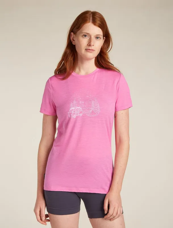 Icebreaker Merino 150 Tech Lite III T-Shirt Van Camp - Woman - Pop - Size L sold by Icebreaker