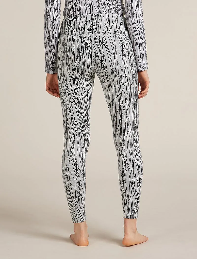 Icebreaker Merino 260 Tech Vertex High Rise Thermal Leggings Delta Lines - Woman - Snow/black - Size M sold by Icebreaker product image thumbnail 2