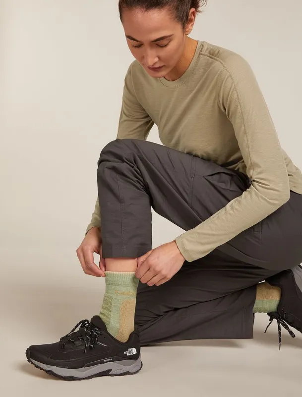 Icebreaker Merino Hike+ Medium Crew Socks - Woman - Lichen/sand - Size L sold by Icebreaker