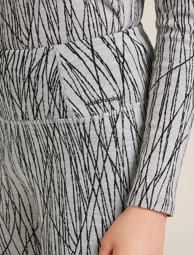 Icebreaker Merino 260 Tech Vertex High Rise Thermal Leggings Delta Lines - Woman - Snow/black - Size XS sold by Icebreaker product image thumbnail 5