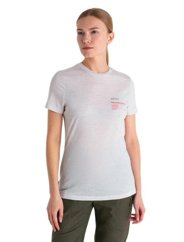 Icebreaker Merino 150 Tech Lite III T-Shirt Natural Run Club 2.0 - Woman - Ecru Heather - Size M sold by Icebreaker