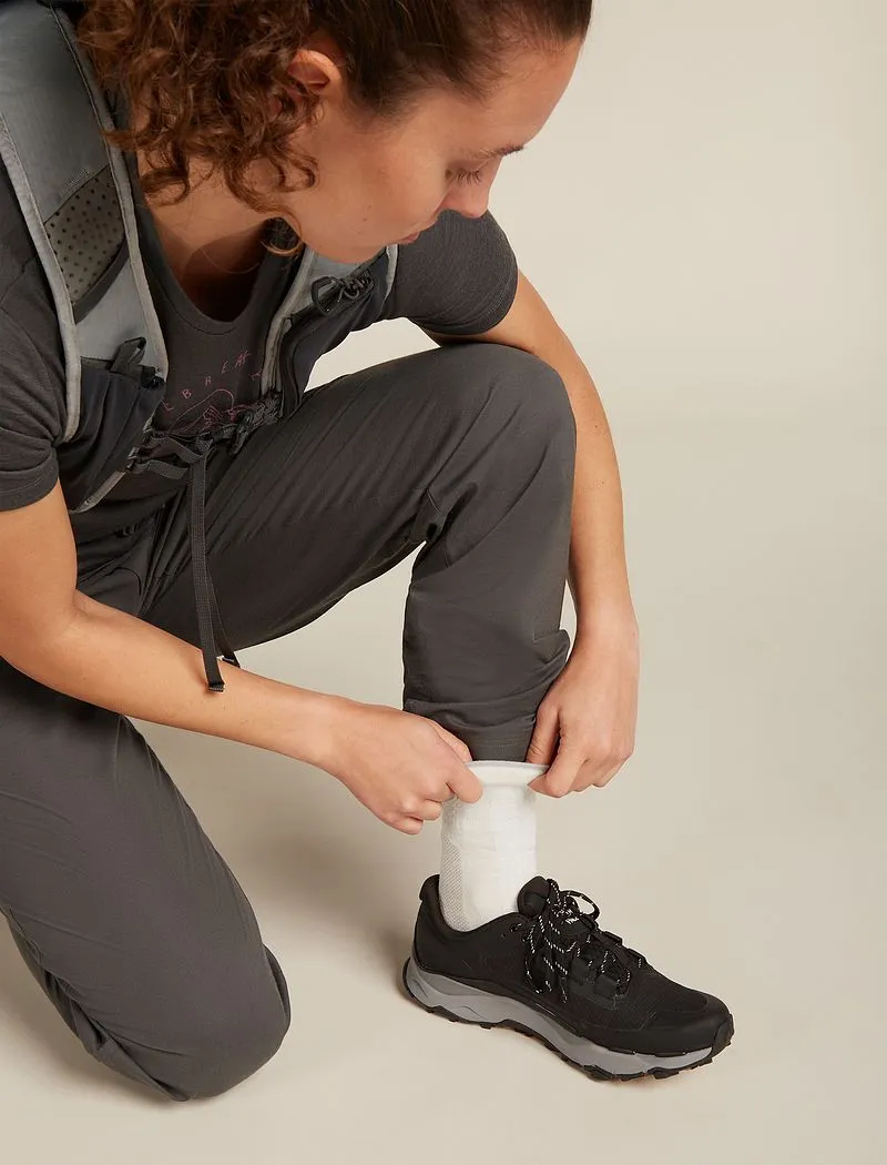 Icebreaker Merino Hike+ Ultralight Crew Socks - Woman - Ecru Hthr/alloy - Size M sold by Icebreaker