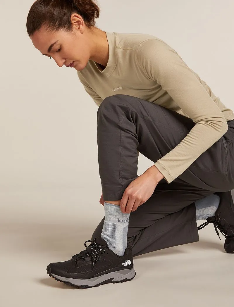 Icebreaker Merino Hike+ Medium Crew Socks - Woman - Blizzard Hthr/alloy - Size L sold by Icebreaker