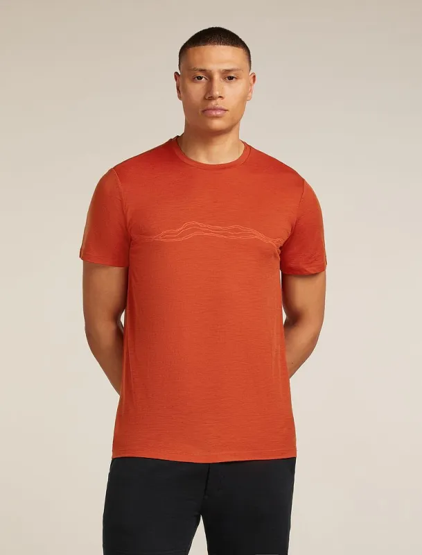 Icebreaker Merino 150 Tech Lite Short Sleeve T-Shirt Mountain Pulse - Man - Agate - Size XXL sold by Icebreaker