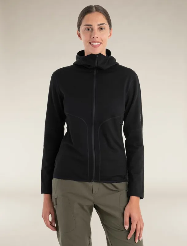Icebreaker Merino 560 Realfleece™ Elemental Long Sleeve Zip Hoodie - Woman - Black - Size XS sold by Icebreaker