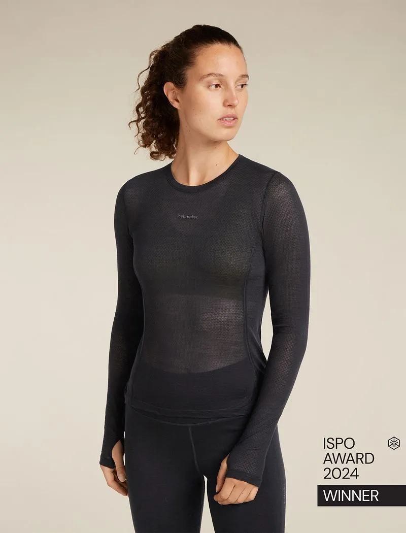 Icebreaker Merino Blend 75 Cool-Lite™ Featherlight™ Long Sleeve Crew Thermal Top - Woman - Black - Size XL sold by Icebreaker product image thumbnail 3