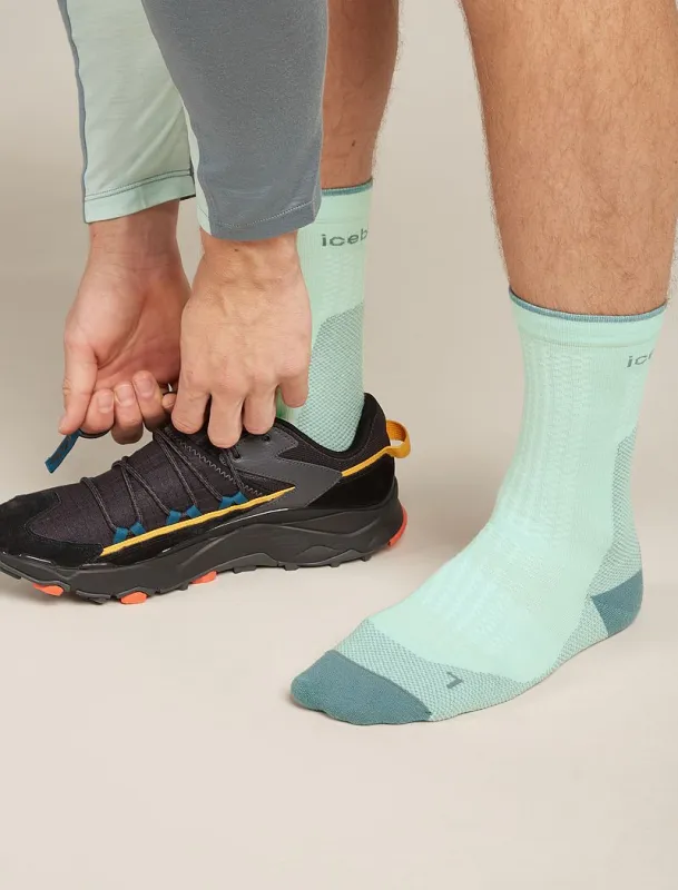 Icebreaker Merino Hike+ Ultralight Crew Socks - Man - Mint/blue Ash - Size L sold by Icebreaker