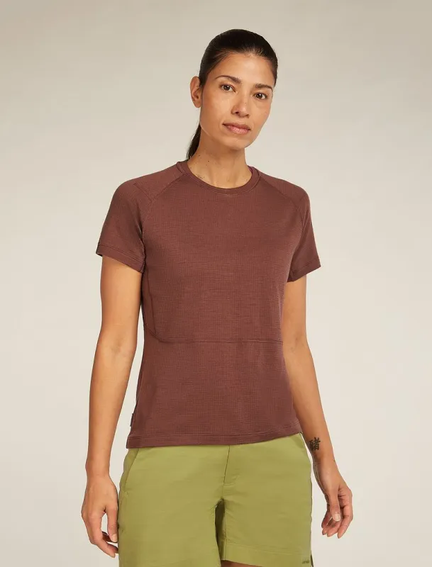 Icebreaker Merino 200 Waffle Elevation Short Sleeve T-Shirt - Woman - Carob - Size XL sold by Icebreaker