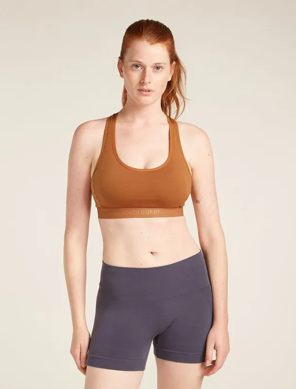 Icebreaker Merino Blend 125 ZoneKnit™ Racerback Bra - Woman - Dusty Clay/carob - Size XS sold by Icebreaker