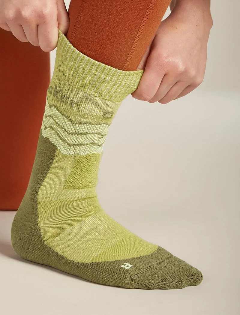 Icebreaker Merino Hike+ Medium Crew Socks Across the Peaks - Woman - Olive/loden - Size M sold by Icebreaker product image thumbnail 3