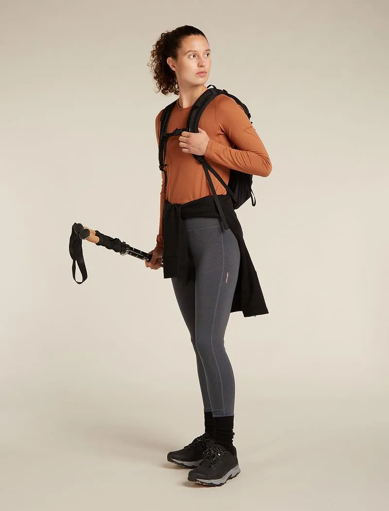 Icebreaker Merino 260 Fastray 25" High Rise Tights Fresh Ferns - Woman - Obsidian/carob - Size M sold by Icebreaker product image thumbnail 4