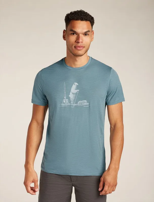 Icebreaker Merino 150 Tech Lite Short Sleeve T-Shirt Polar Paddle - Man - Blue Ash - Size XL made by Icebreaker