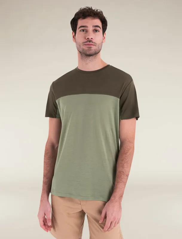 Icebreaker 125 Cool-Lite™ Merino Blend Sphere III T-Shirt Color Block - Man - Lichen/loden - Size M sold by Icebreaker