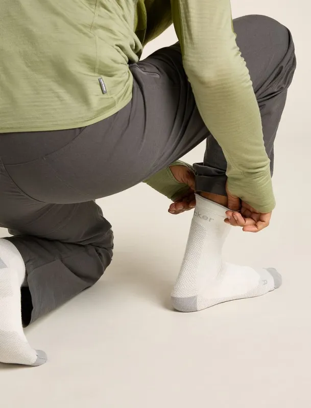 Icebreaker Merino Hike+ Ultralight Socks Quarter - Man - Ecru Hthr/alloy - Size M sold by Icebreaker